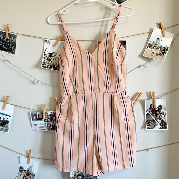 Forever 21 Pink Striped Romper - Picture 1 of 1